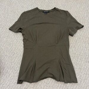 Something Navy Corset Detail Green Tee